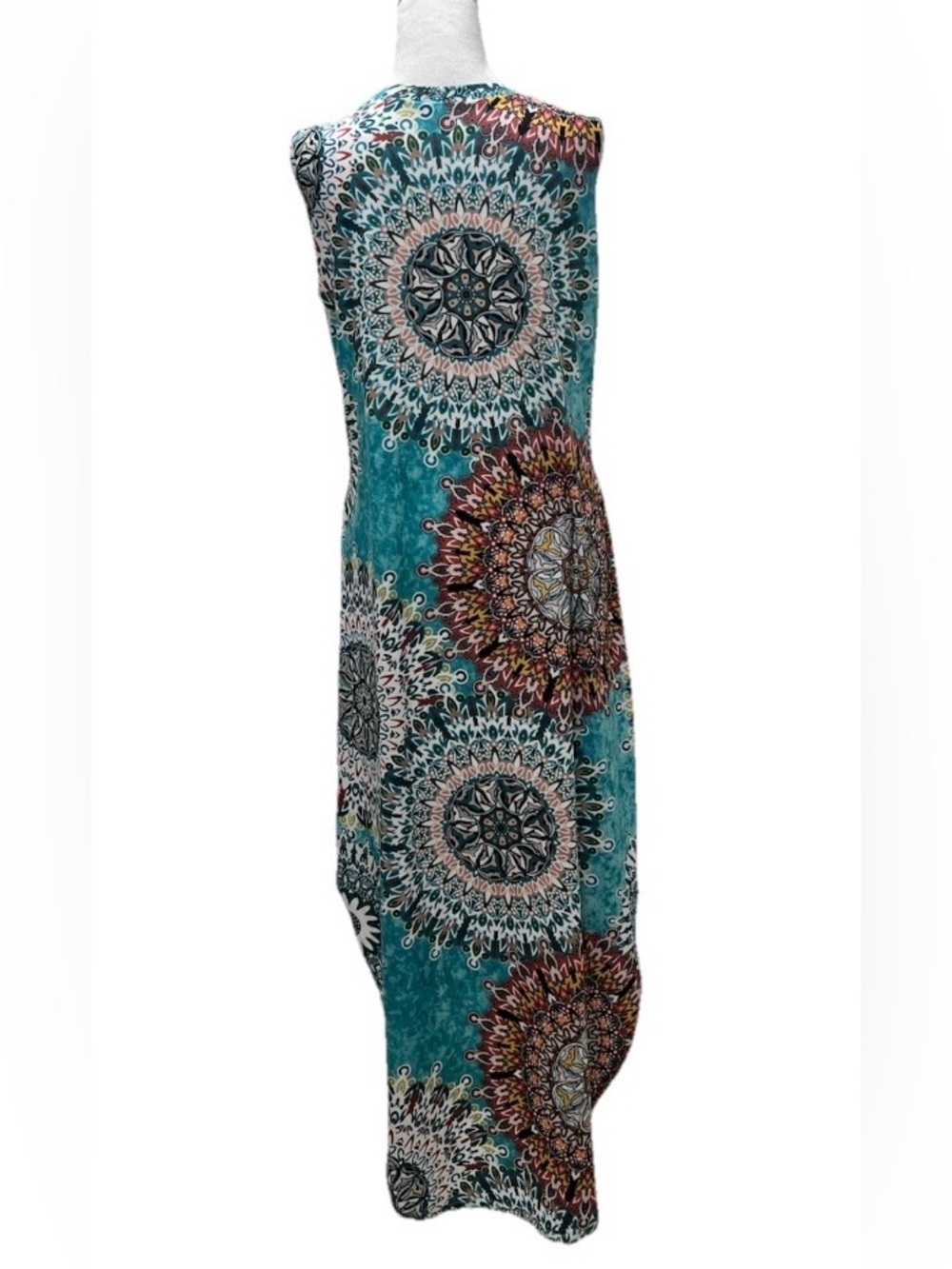 Turquoise Summer Sleeveless Casual Loose Maxi Dress M - Picture 6 of 6